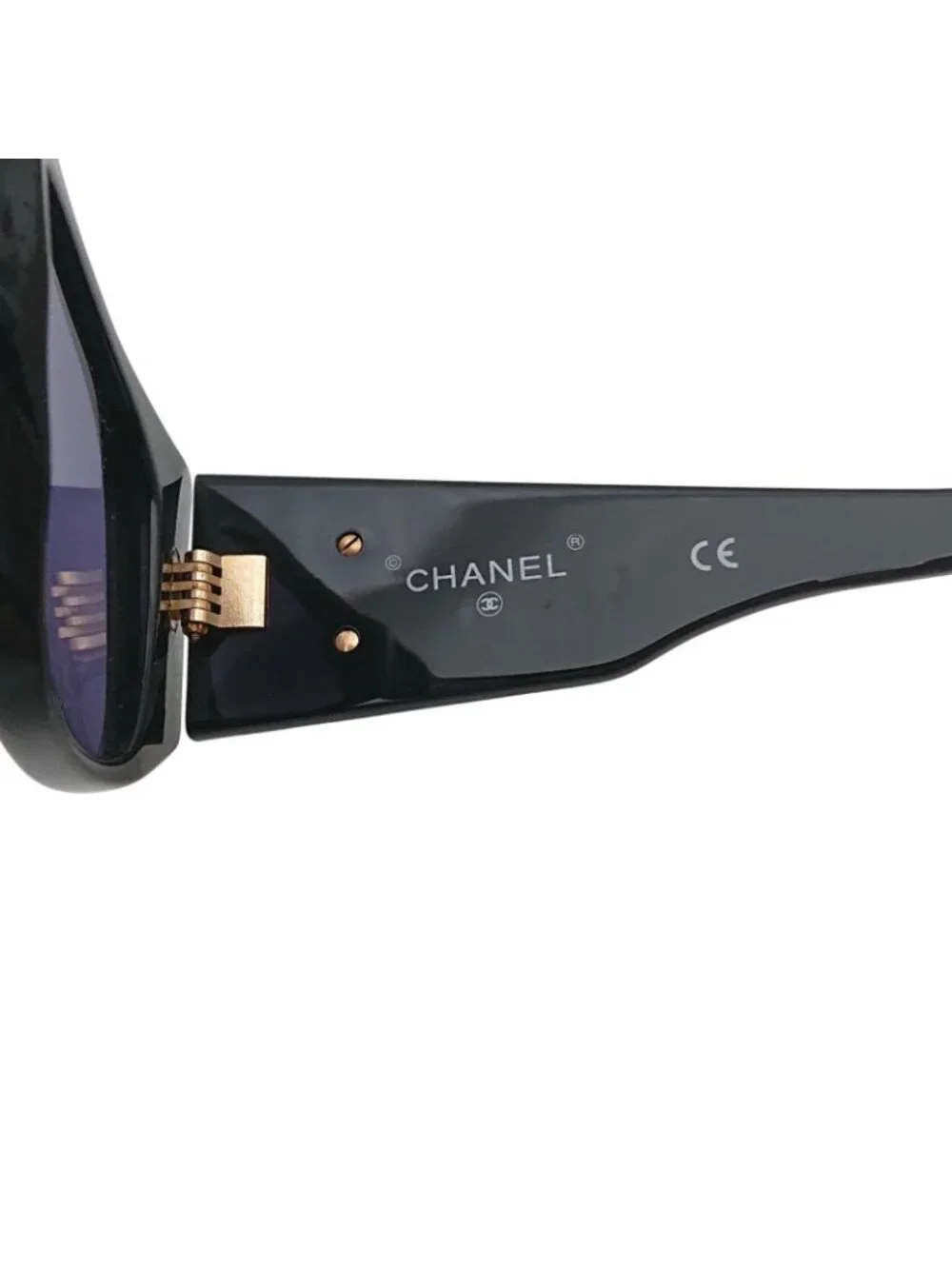 Chanel CC Logo Sunglasses Black Gold Eyewear